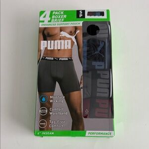 Puma Men's Boxer Briefs 4-Pack - Black and Blue